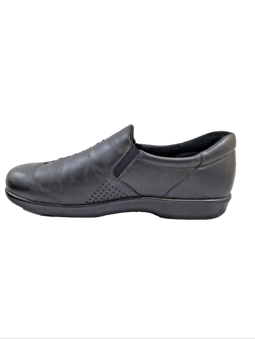 SAS Viva Black Leather Comfort Slip-On Walking Shoes Women's 12WW Wide USA - Picture 10 of 16